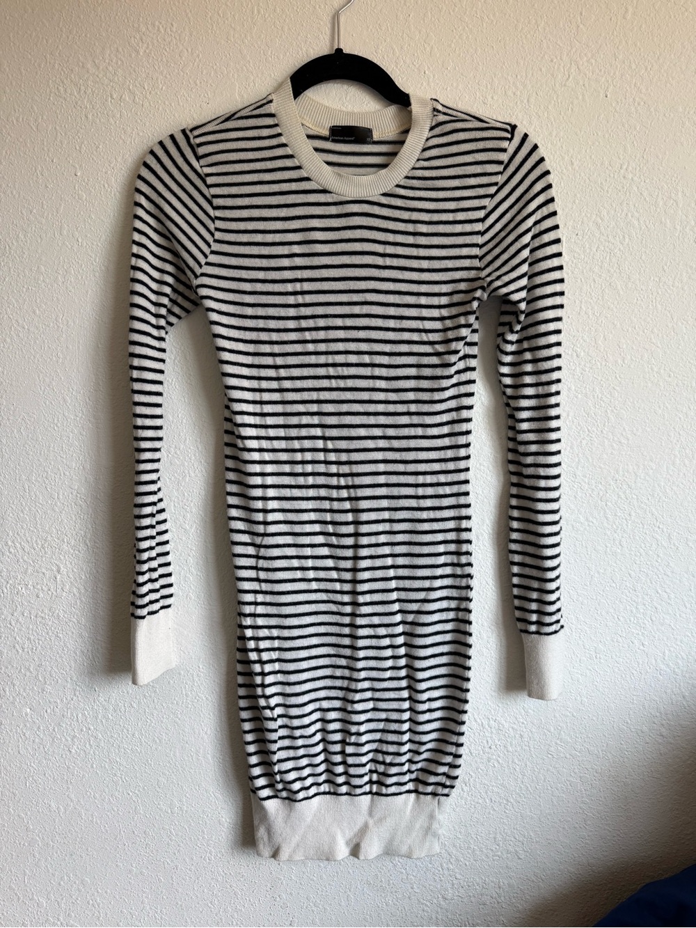 American Apparel Striped Long Sleeve Knit Dress
